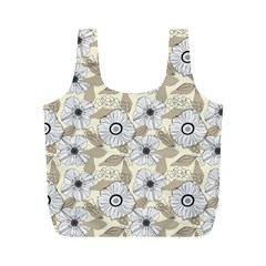 Flower Rose Sunflower Gray Star Full Print Recycle Bags (m)  by Mariart