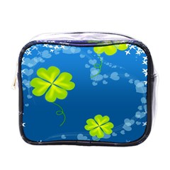 Flower Shamrock Green Blue Sexy Mini Toiletries Bags by Mariart