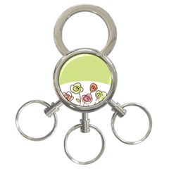 Flower Simple Green Rose Sunflower Sexy 3-ring Key Chains by Mariart