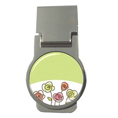 Flower Simple Green Rose Sunflower Sexy Money Clips (round)  by Mariart