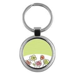 Flower Simple Green Rose Sunflower Sexy Key Chains (round) 