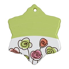 Flower Simple Green Rose Sunflower Sexy Ornament (snowflake)