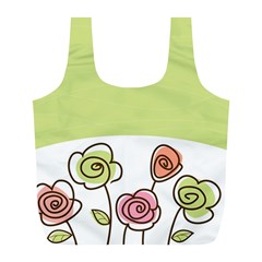 Flower Simple Green Rose Sunflower Sexy Full Print Recycle Bags (l)  by Mariart