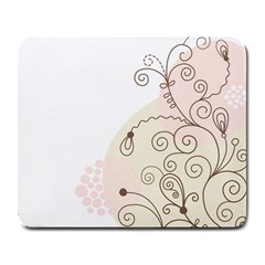 Flower Simple Pink Large Mousepads by Mariart