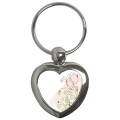 Flower Simple Pink Key Chains (heart)  by Mariart