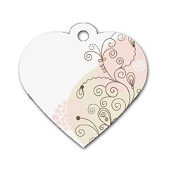 Flower Simple Pink Dog Tag Heart (one Side) by Mariart