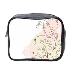 Flower Simple Pink Mini Toiletries Bag 2-side