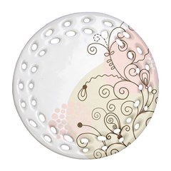 Flower Simple Pink Ornament (round Filigree)