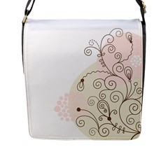 Flower Simple Pink Flap Messenger Bag (l) 