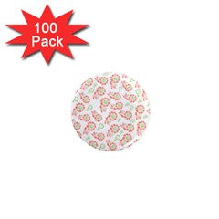 Flower Rose Red Green Sunflower Star 1  Mini Magnets (100 Pack)  by Mariart