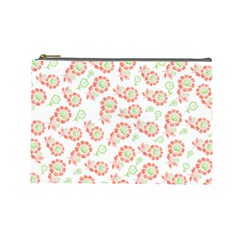 Flower Rose Red Green Sunflower Star Cosmetic Bag (large) 