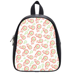 Flower Rose Red Green Sunflower Star School Bag (small) by Mariart