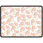 Flower Rose Red Green Sunflower Star Double Sided Fleece Blanket (Large)  80 x60  Blanket Back