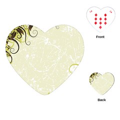 Flower Star Floral Green Camuflage Leaf Frame Playing Cards (heart)  by Mariart