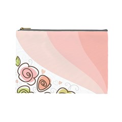 Flower Sunflower Wave Waves Pink Cosmetic Bag (large) 