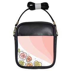 Flower Sunflower Wave Waves Pink Girls Sling Bags by Mariart