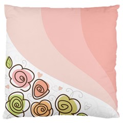 Flower Sunflower Wave Waves Pink Large Flano Cushion Case (two Sides) by Mariart