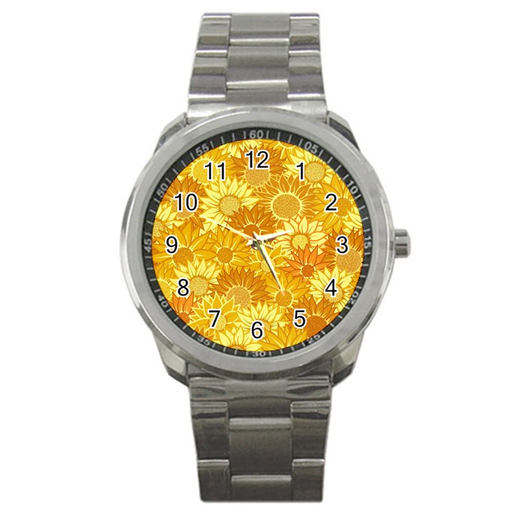 Flower Sunflower Floral Beauty Sexy Sport Metal Watch