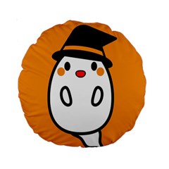 Halloween Ghost Orange Standard 15  Premium Round Cushions by Mariart