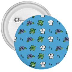 Frog Ghost Rain Flower Green Animals 3  Buttons