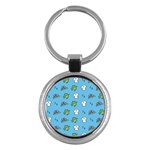 Frog Ghost Rain Flower Green Animals Key Chains (Round)  Front