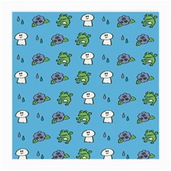 Frog Ghost Rain Flower Green Animals Medium Glasses Cloth by Mariart