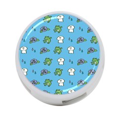 Frog Ghost Rain Flower Green Animals 4-Port USB Hub (Two Sides) 