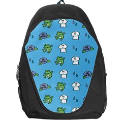 Frog Ghost Rain Flower Green Animals Backpack Bag by Mariart