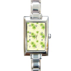 Leaf Green Star Beauty Rectangle Italian Charm Watch by Mariart