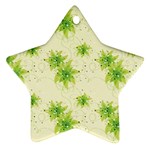 Leaf Green Star Beauty Ornament (Star) Front