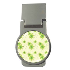 Leaf Green Star Beauty Money Clips (round)  by Mariart