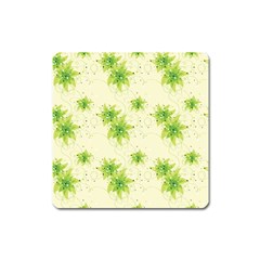 Leaf Green Star Beauty Square Magnet by Mariart