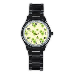 Leaf Green Star Beauty Stainless Steel Round Watch