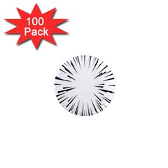 Line Black Sun Arrow 1  Mini Magnets (100 Pack) 
