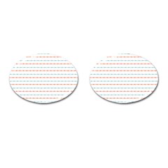 Line Polka Dots Blue Red Sexy Cufflinks (oval) by Mariart