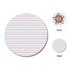 Line Polka Dots Blue Red Sexy Playing Cards (round) 