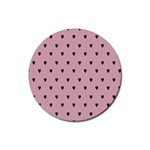 Love Black Pink Valentine Rubber Round Coaster (4 pack)  Front