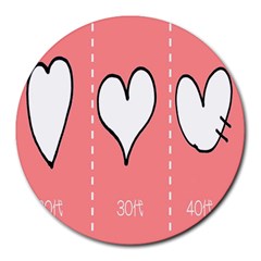 Love Heart Valentine Pink White Sexy Round Mousepads