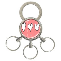 Love Heart Valentine Pink White Sexy 3-ring Key Chains by Mariart