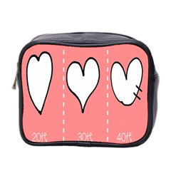 Love Heart Valentine Pink White Sexy Mini Toiletries Bag 2-side