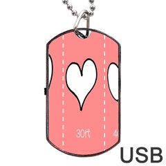 Love Heart Valentine Pink White Sexy Dog Tag Usb Flash (two Sides)