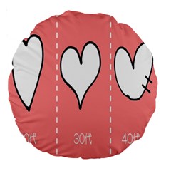 Love Heart Valentine Pink White Sexy Large 18  Premium Round Cushions by Mariart