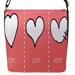 Love Heart Valentine Pink White Sexy Flap Messenger Bag (s) by Mariart