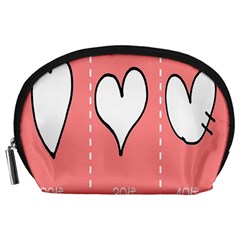 Love Heart Valentine Pink White Sexy Accessory Pouches (large)  by Mariart