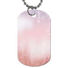 Love Heart Pink Valentine Flower Leaf Dog Tag (one Side)