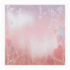 Love Heart Pink Valentine Flower Leaf Medium Glasses Cloth (2-side)