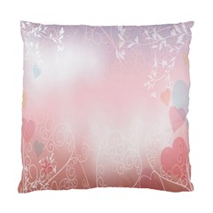 Love Heart Pink Valentine Flower Leaf Standard Cushion Case (two Sides)