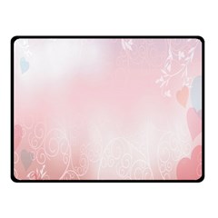 Love Heart Pink Valentine Flower Leaf Fleece Blanket (small) by Mariart