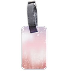 Love Heart Pink Valentine Flower Leaf Luggage Tags (two Sides)