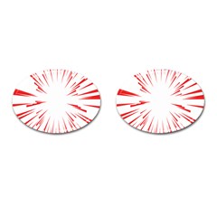 Line Red Sun Arrow Cufflinks (oval)